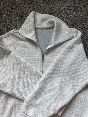 Calia Light Gray Quarter-Zip Knit Pullover